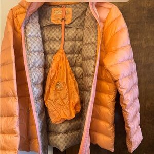 Micheal Kors hooded puff coat with dust protection bag